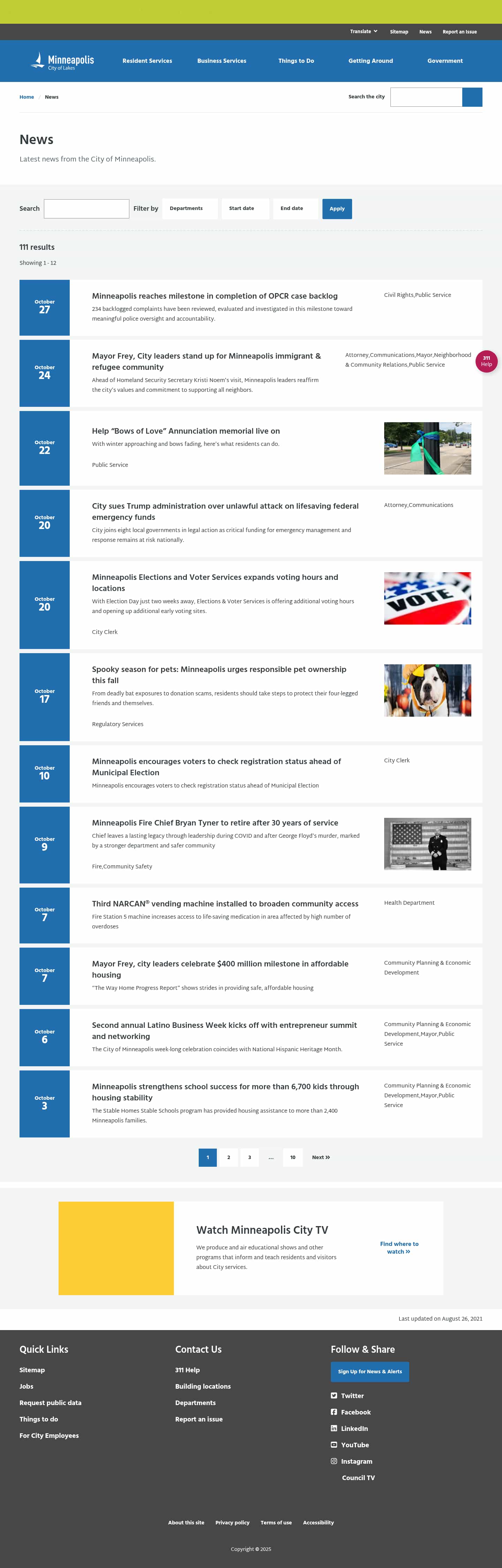 Latest website image capture