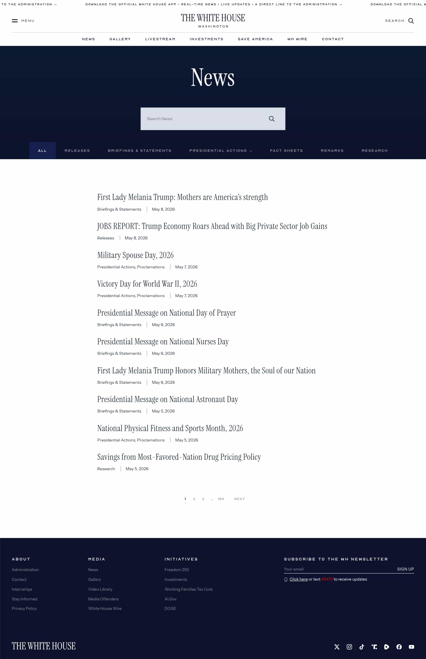 Latest website image capture