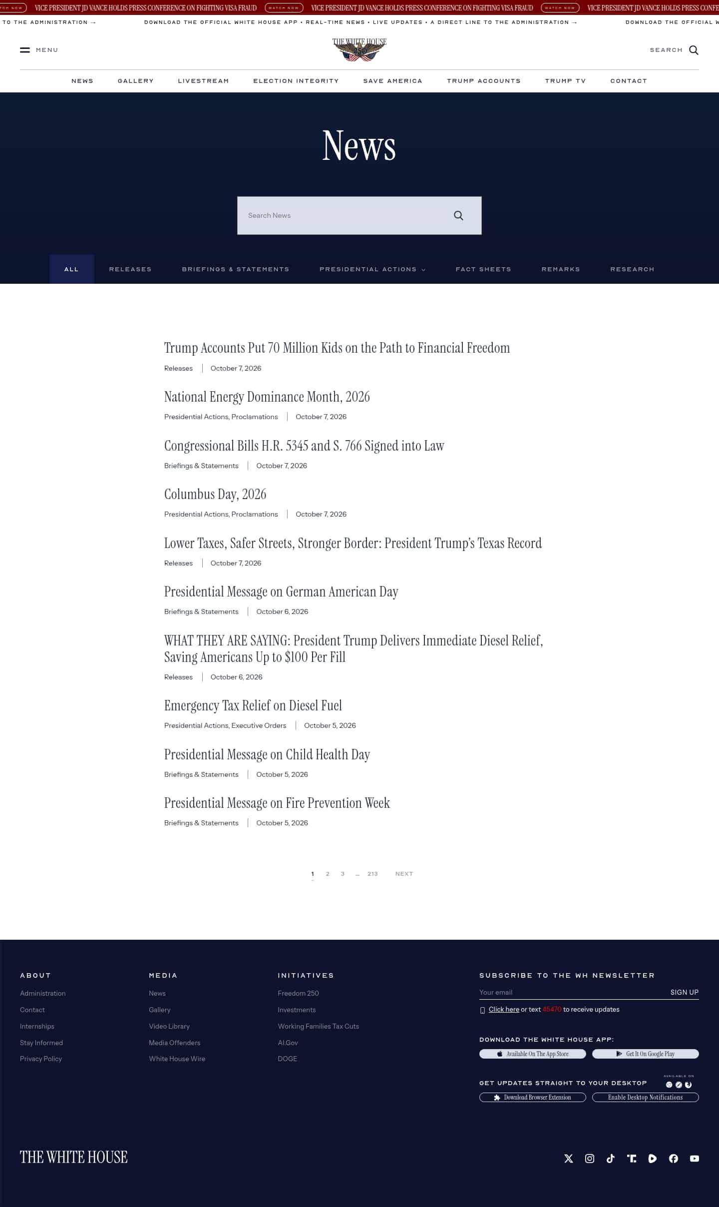 Latest website image capture