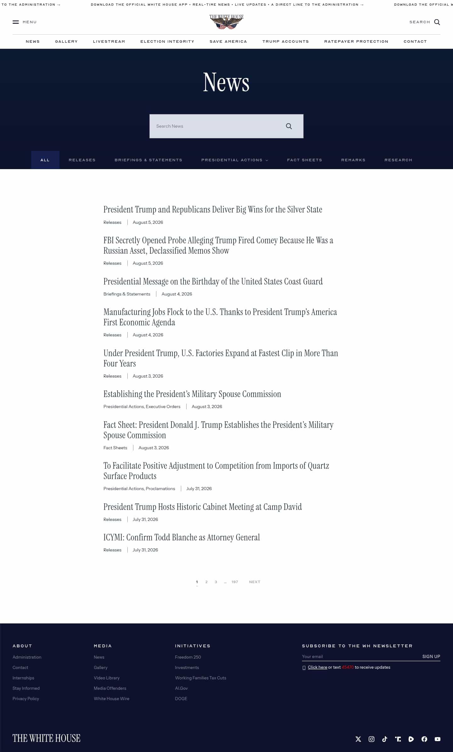Latest website image capture