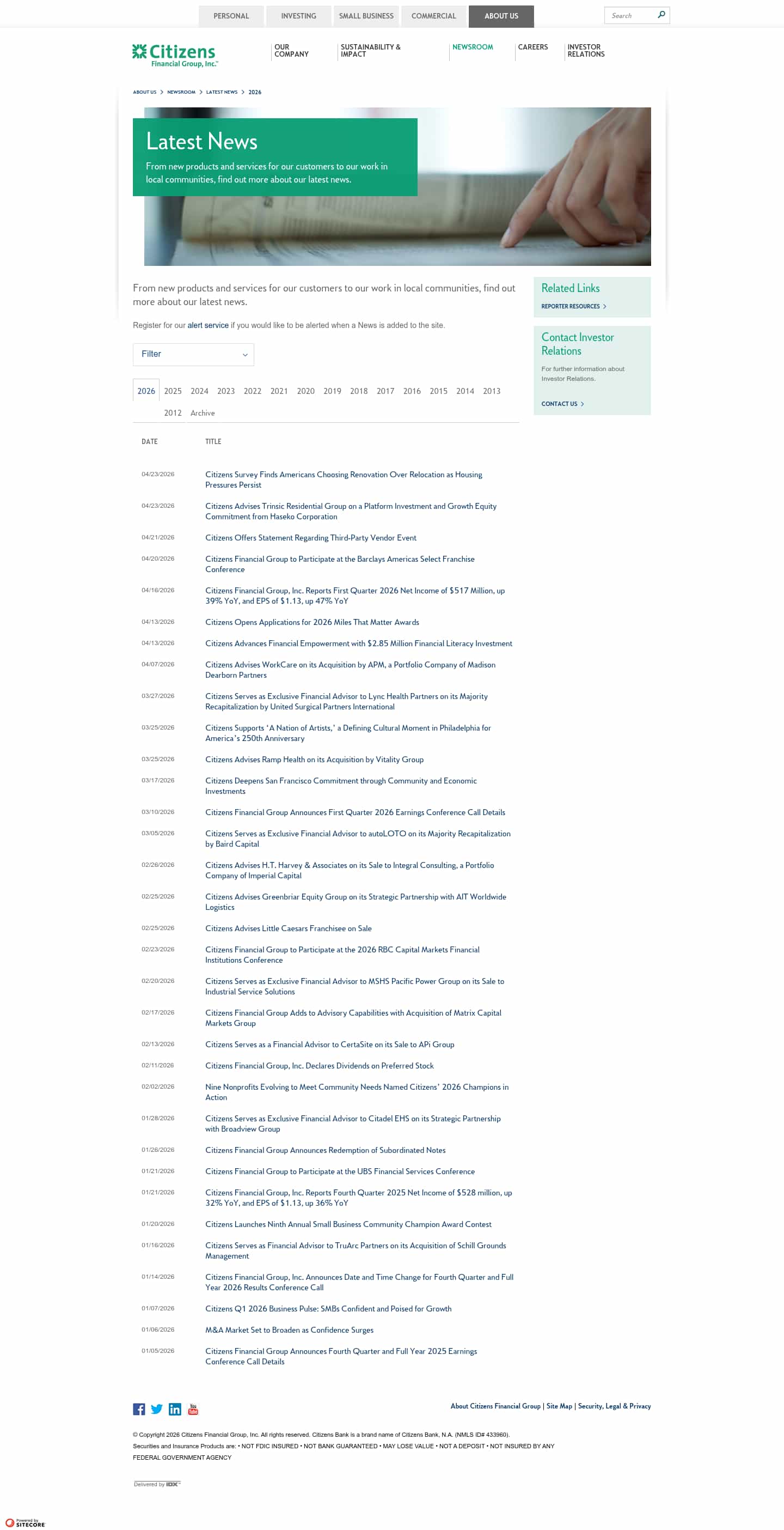 Latest website image capture