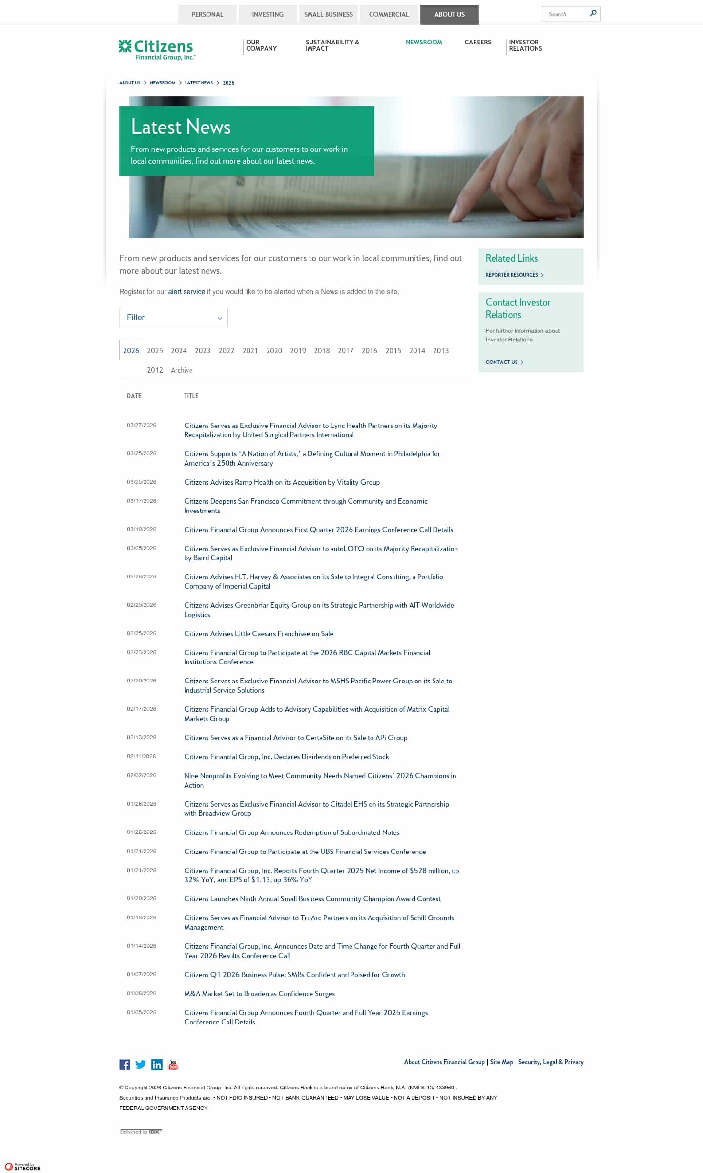 Latest website image capture