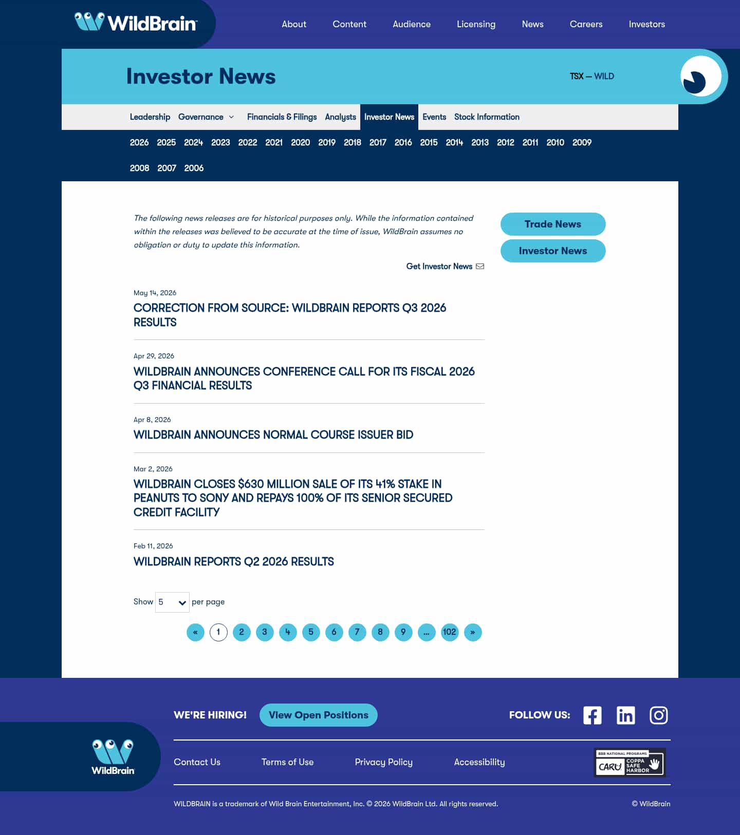 Latest website image capture