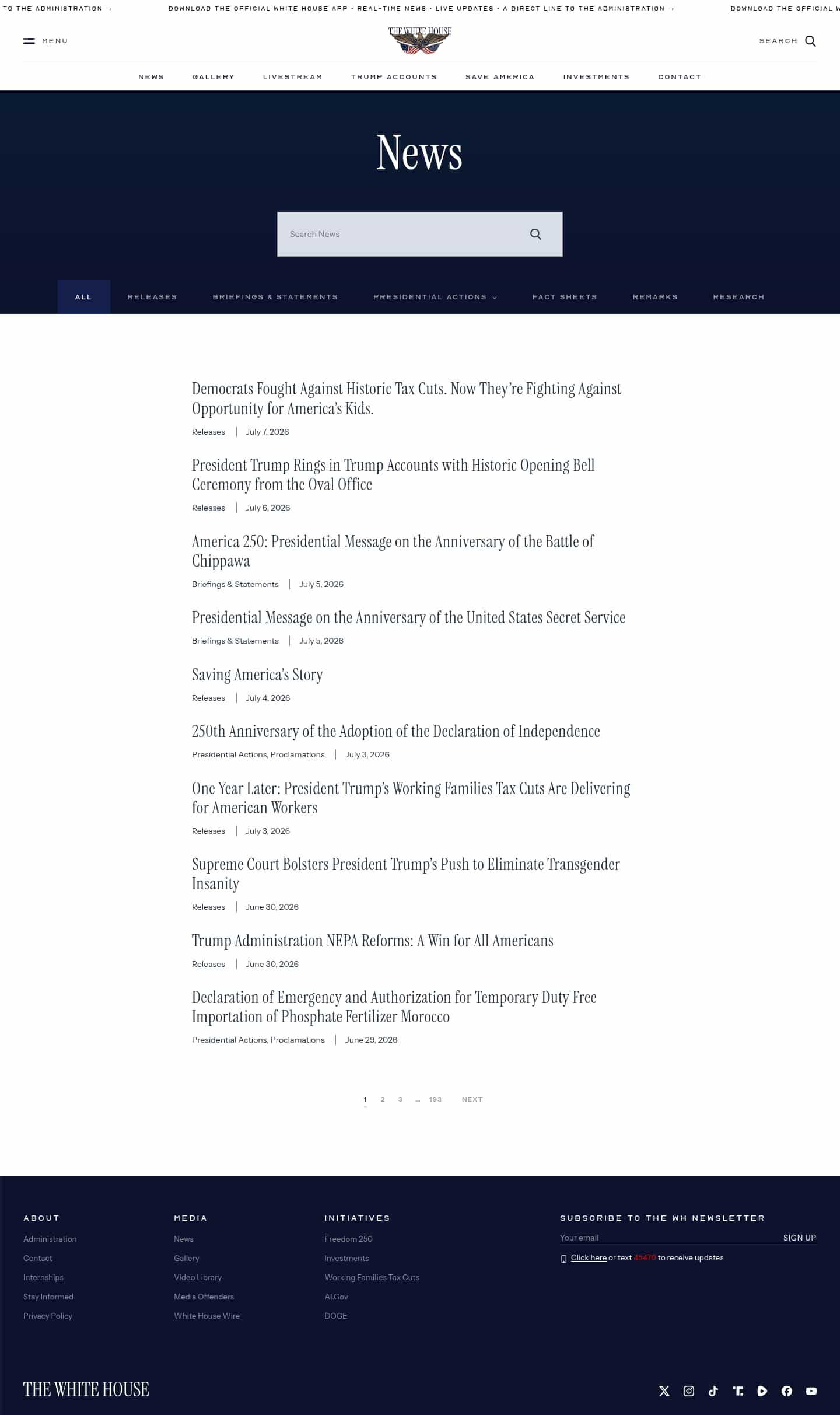 Latest website image capture