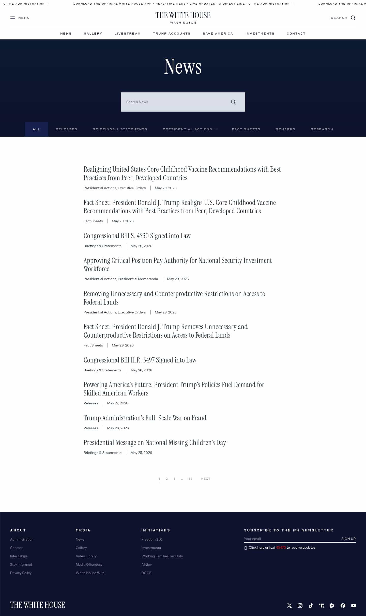 Latest website image capture