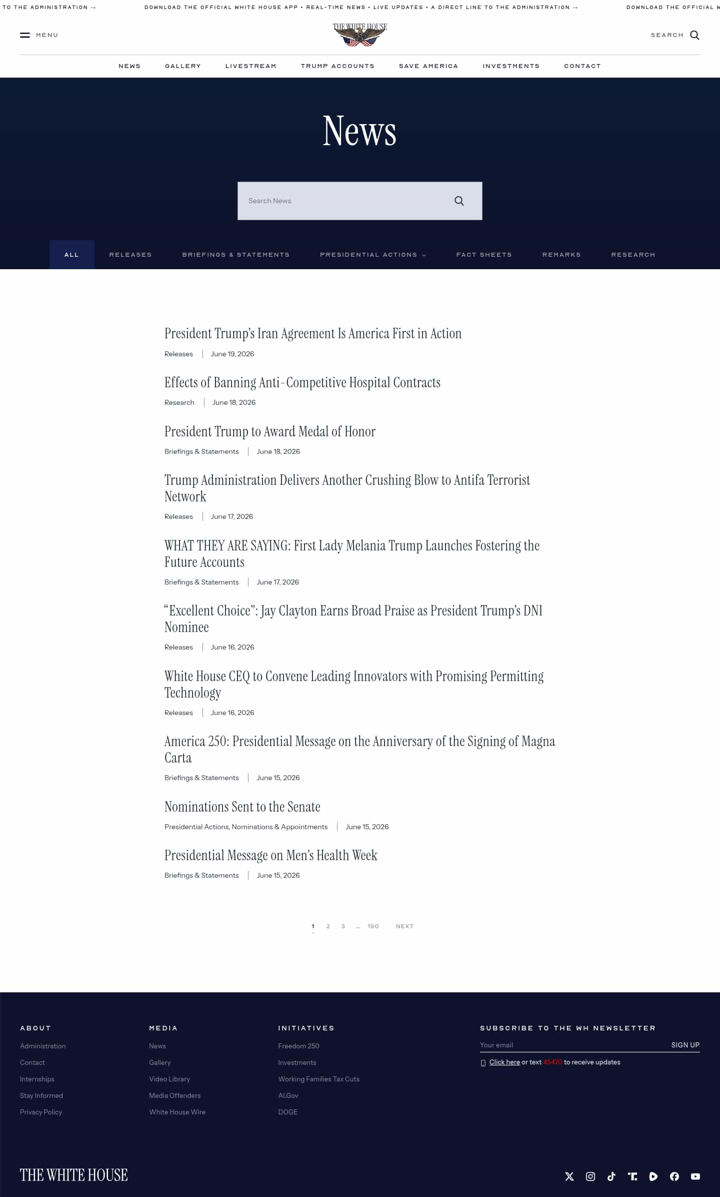 Latest website image capture