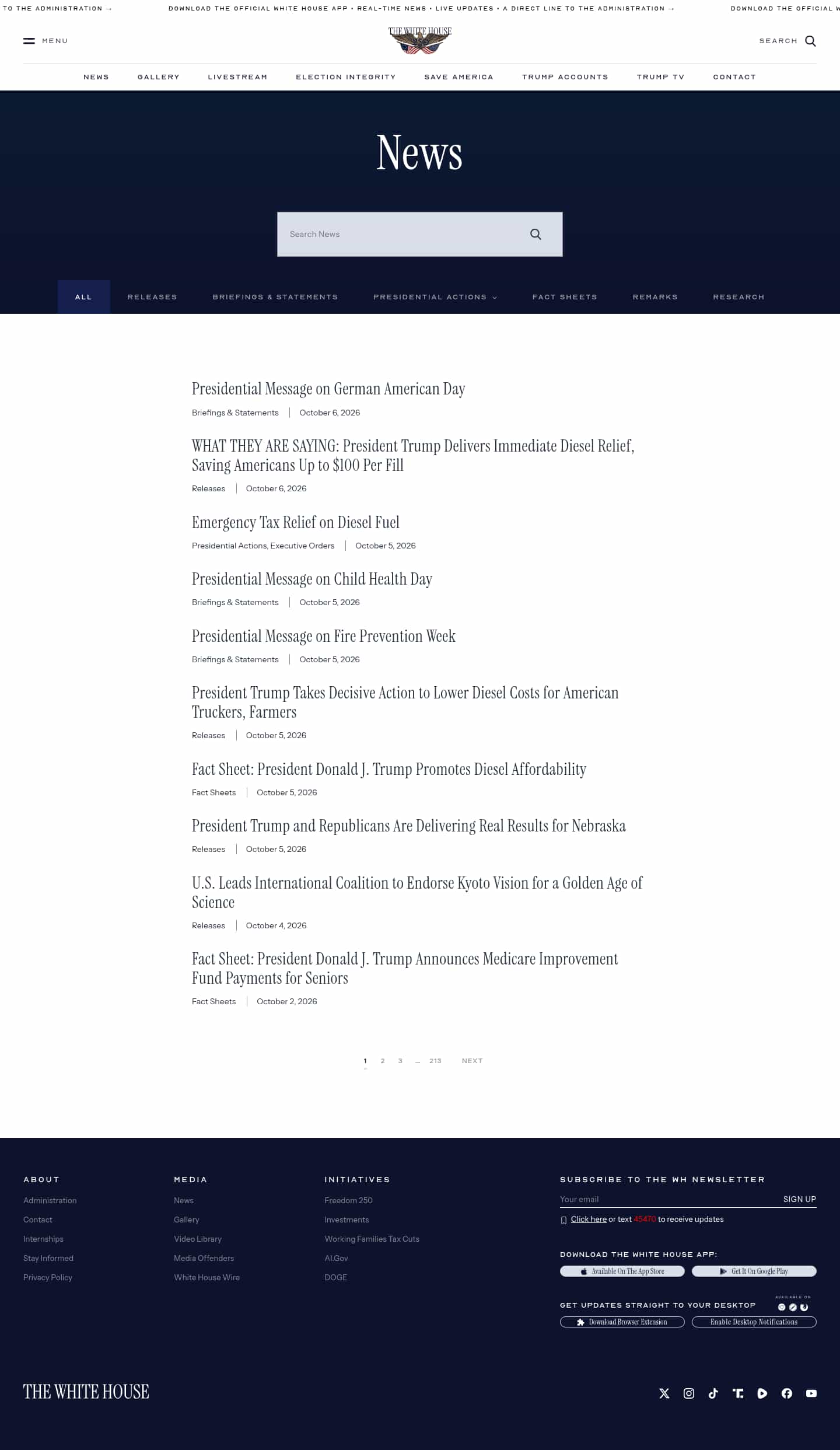 Latest website image capture