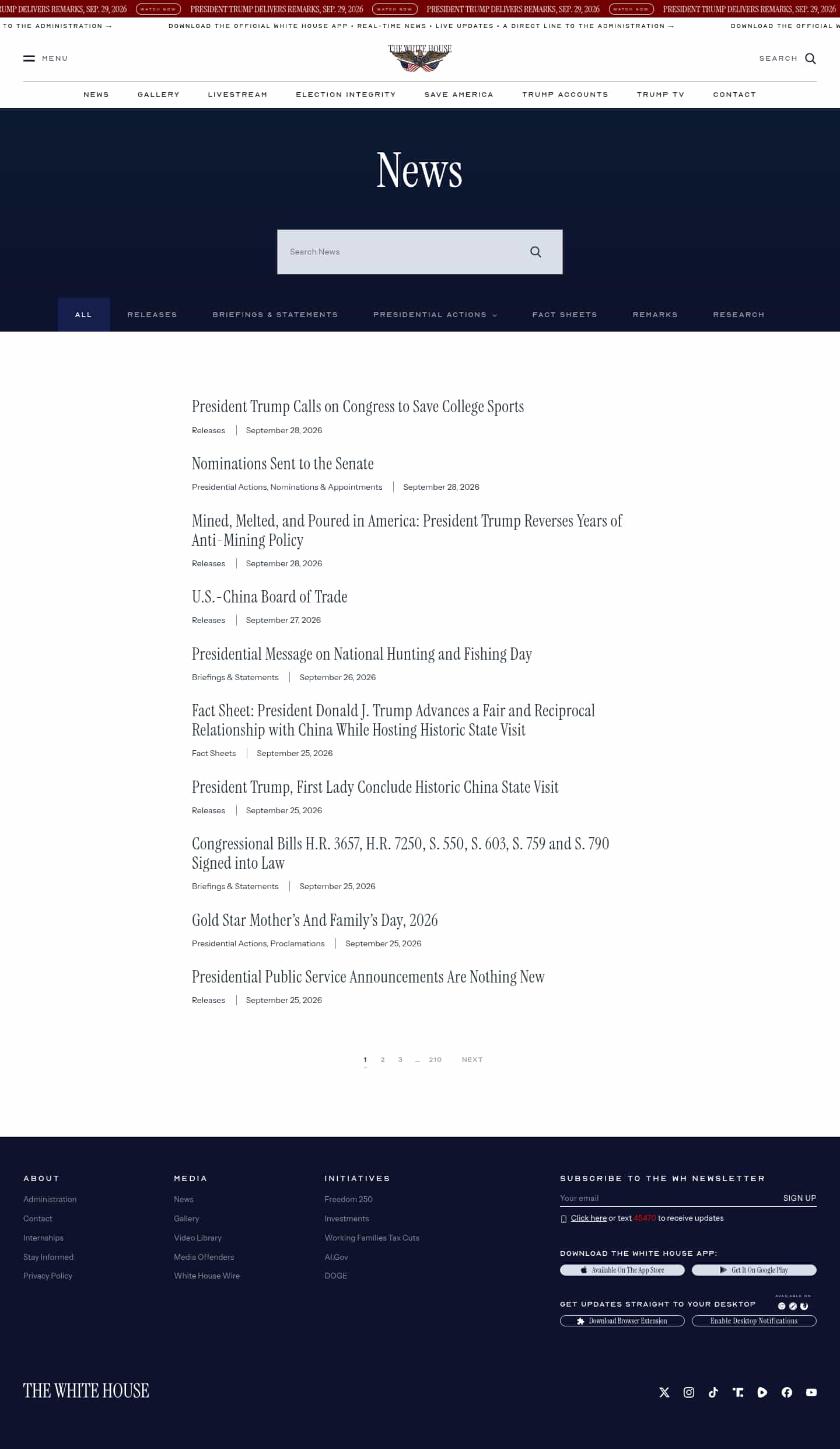 Latest website image capture