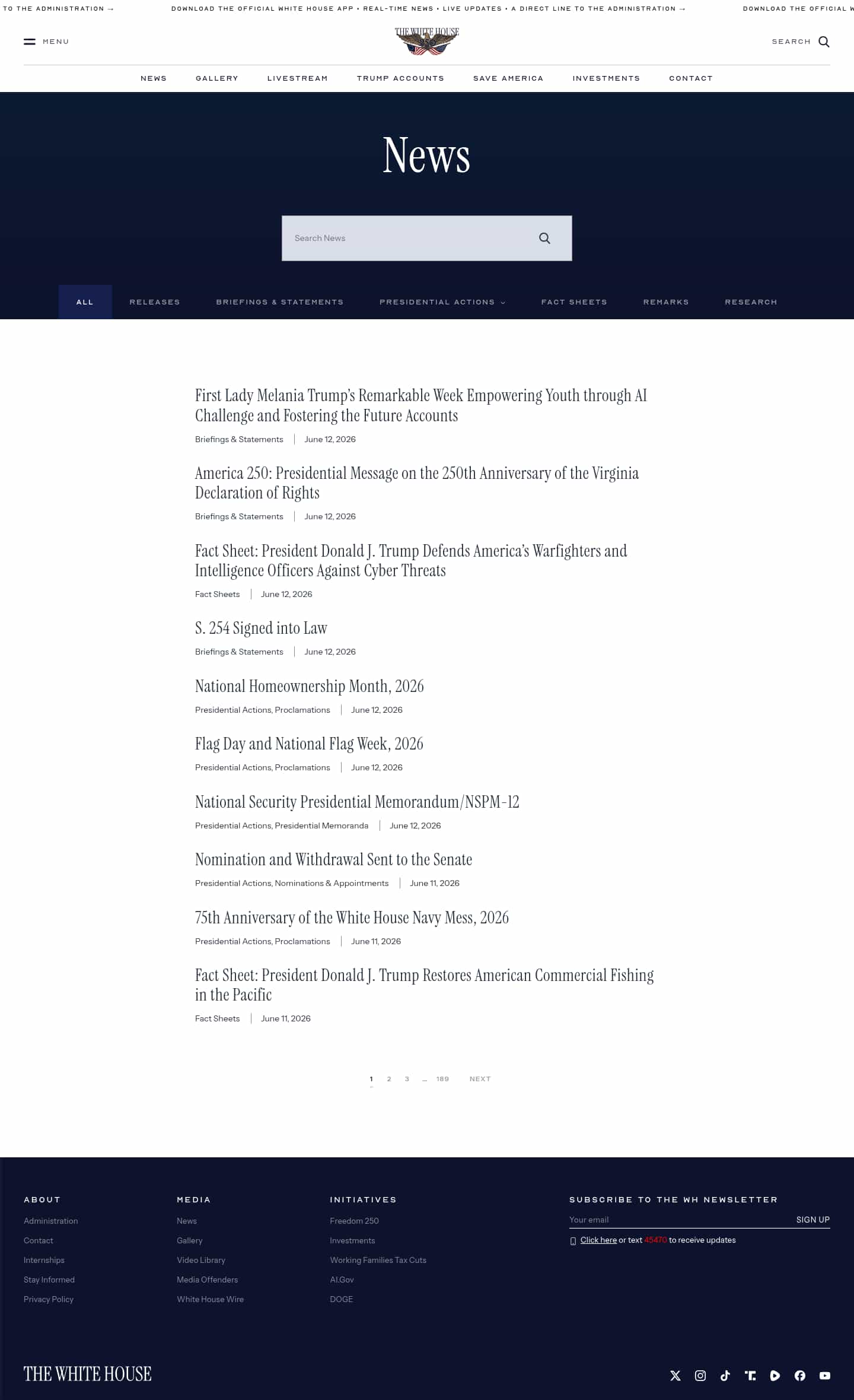 Latest website image capture